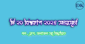 আইসিসি টি ২০ বিশ্বকাপের সময়সূচী ২০২৪ ফলাফল সহ